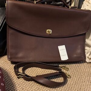 Coach Dark Brown Leather Briefcase